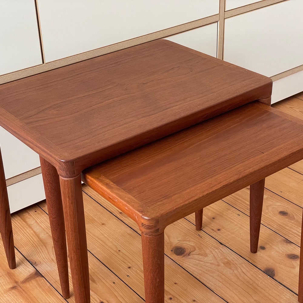 Rare! Danish Bramin nesting table 50s 60s Teak Coffee table Mid Century Couchtisch Vintage Side table teakwood sidetable - Image 3