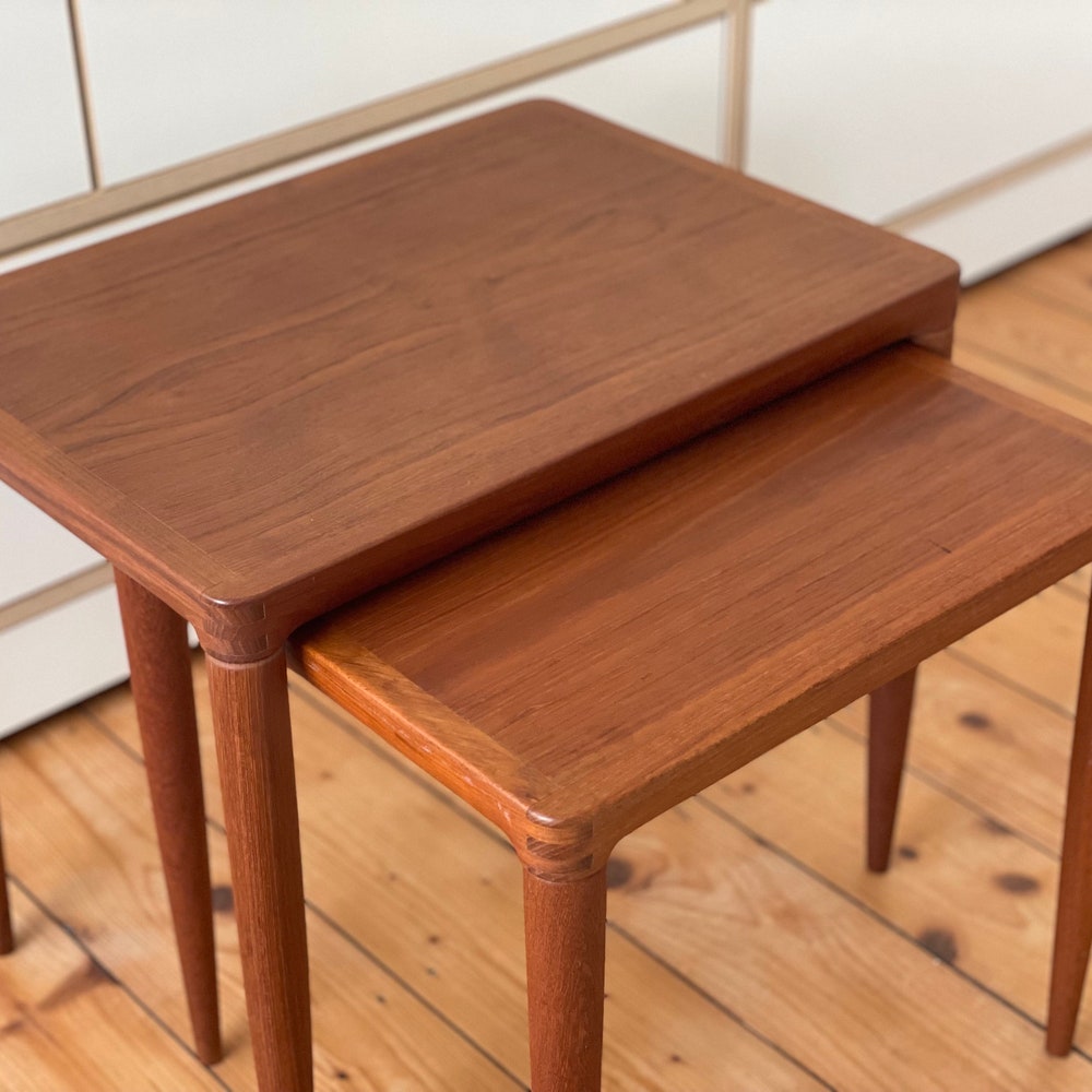 Rare! Danish Bramin nesting table 50s 60s Teak Coffee table Mid Century Couchtisch Vintage Side table teakwood sidetable - Image 4
