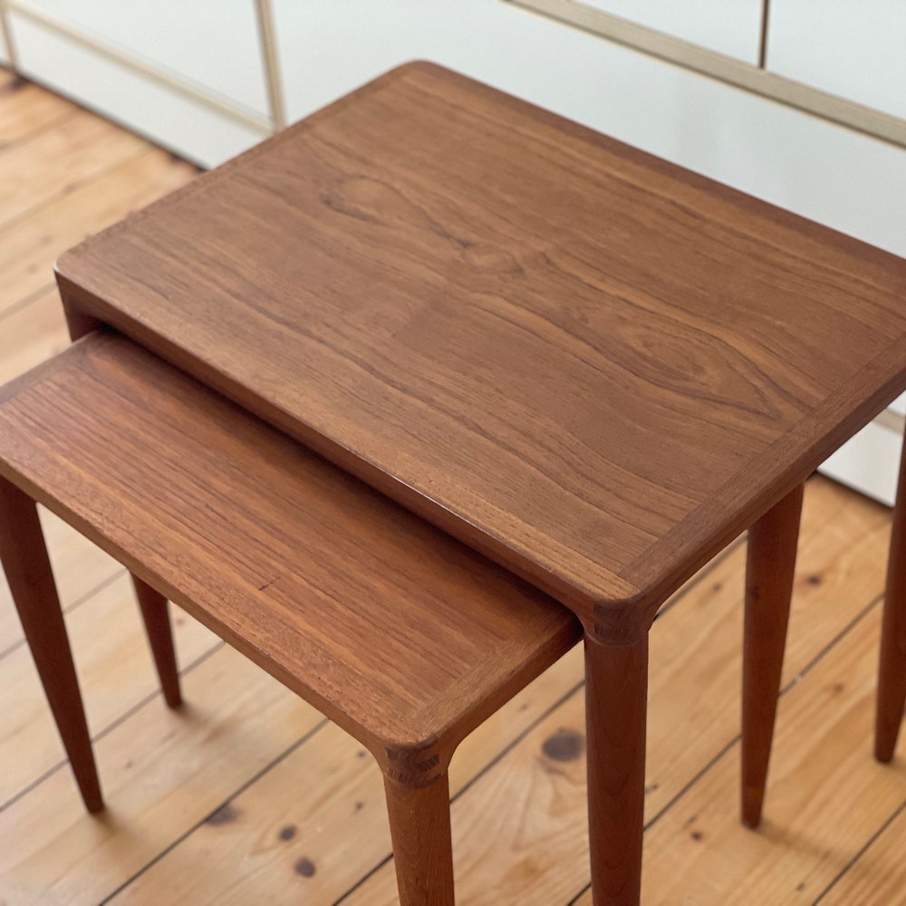 Rare! Danish Bramin nesting table 50s 60s Teak Coffee table Mid Century Couchtisch Vintage Side table teakwood sidetable - Image 9