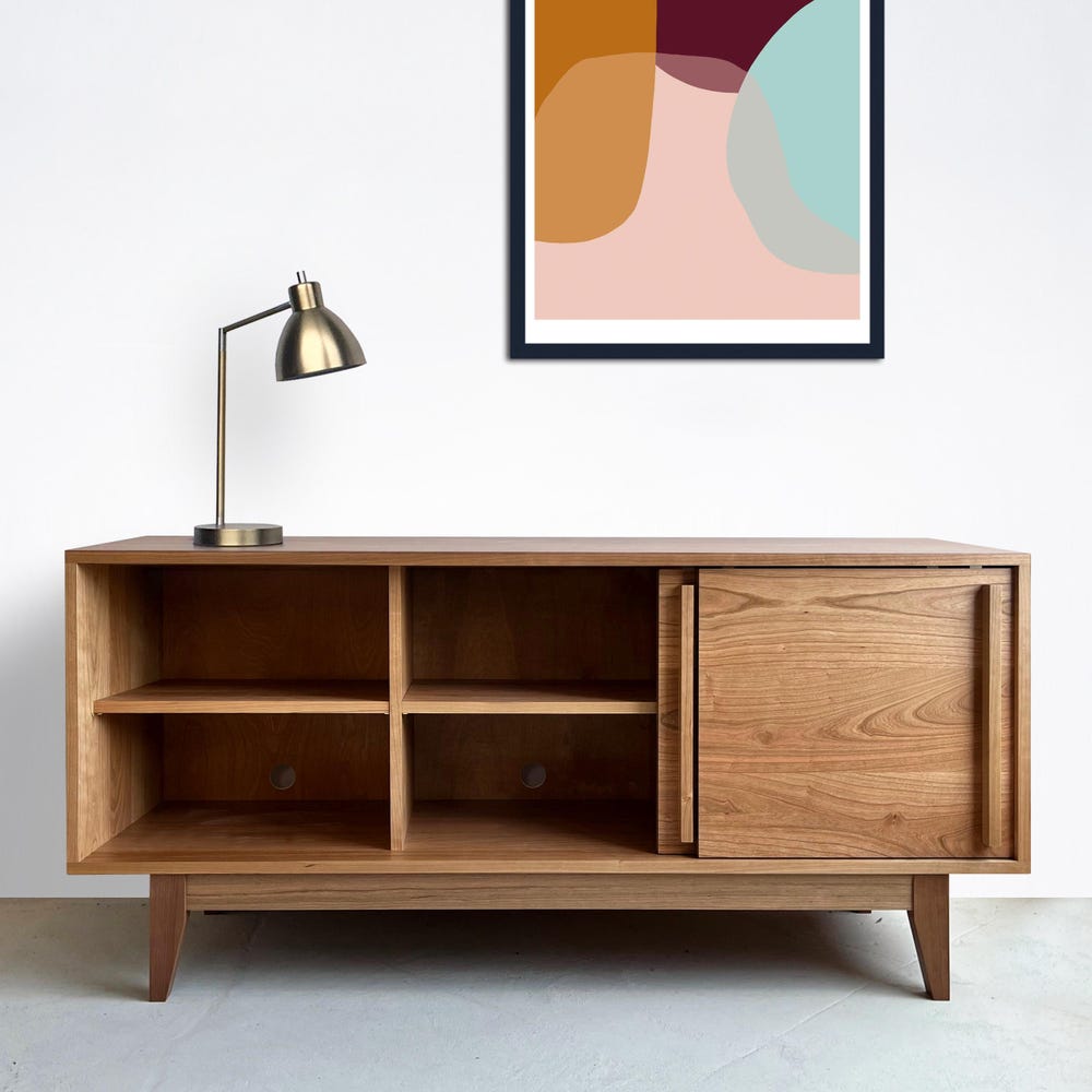 Kasse Media Console - 60" - Wood Base - Solid Cherry - Image 2
