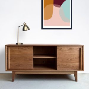 Kasse Media Console - 60" - Wood Base - Solid Cherry