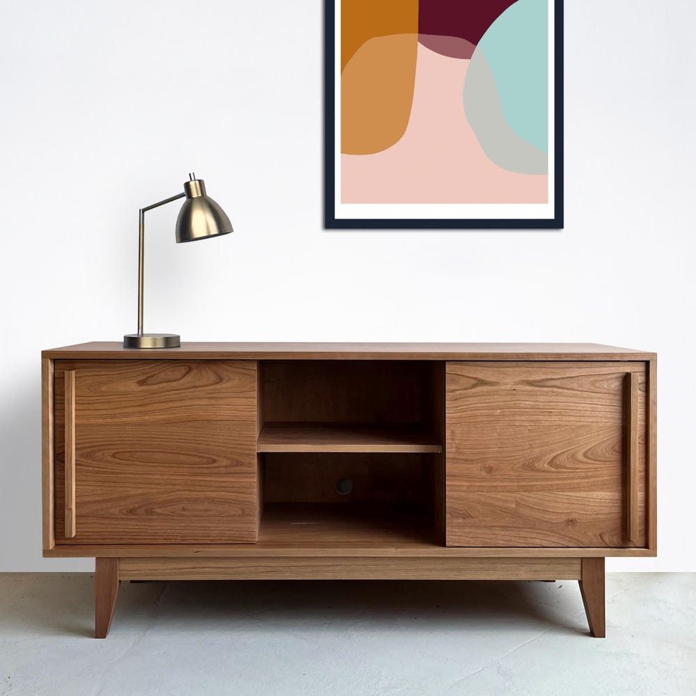 Kasse Media Console - 60" - Wood Base - Solid Cherry