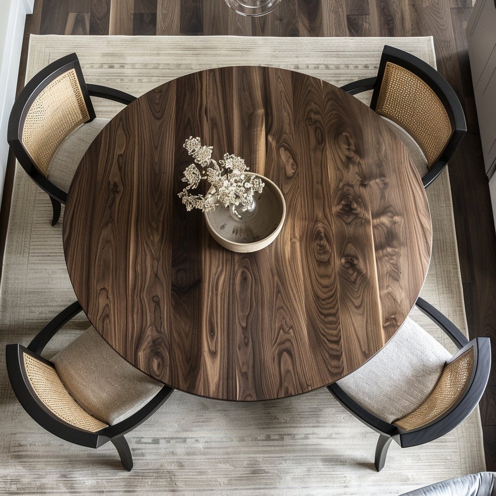 The Taylor Walnut Dining Table, round dining table, circle table, solid wood table - Image 3