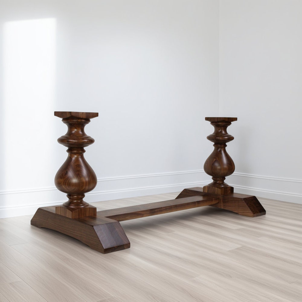 The Benedict Walnut Dining Table, Handcrafted Solid Wood Dining Table, Family Dining Table, Wooden Trestle Table - Image 7