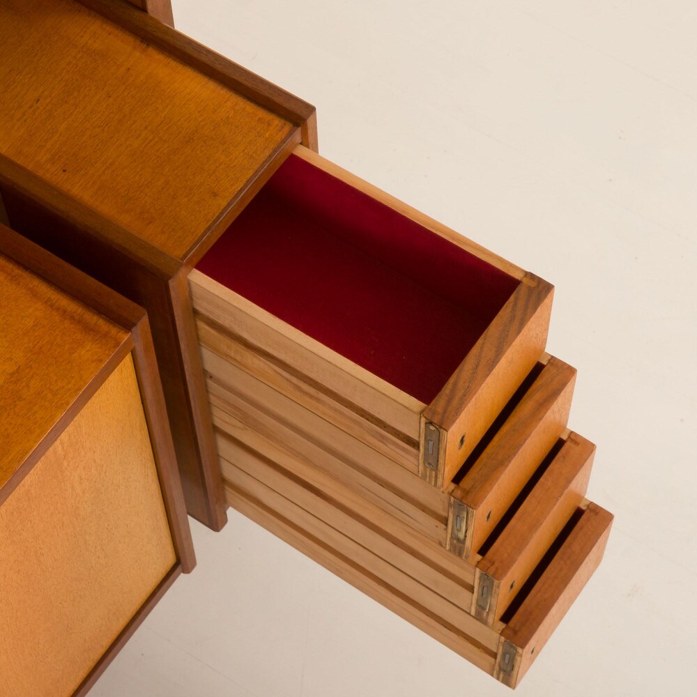 Italian 5 bay free standing floor to celling wall unit by A. Merlo, 1960s - Image 5