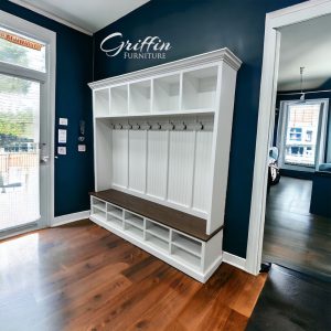 Moraga Mudroom Hall Tree Bench with Shoe Storage | 5-Section Entryway Organizer | Custom Hall Tree | Farmhouse Storage Bench