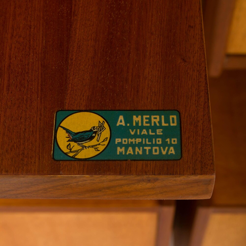 Italian 5 bay free standing floor to celling wall unit by A. Merlo, 1960s - Image 10