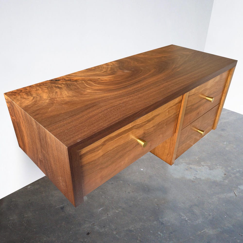 Walnut and Cherry Console - Floating -In Stock! - Image 5