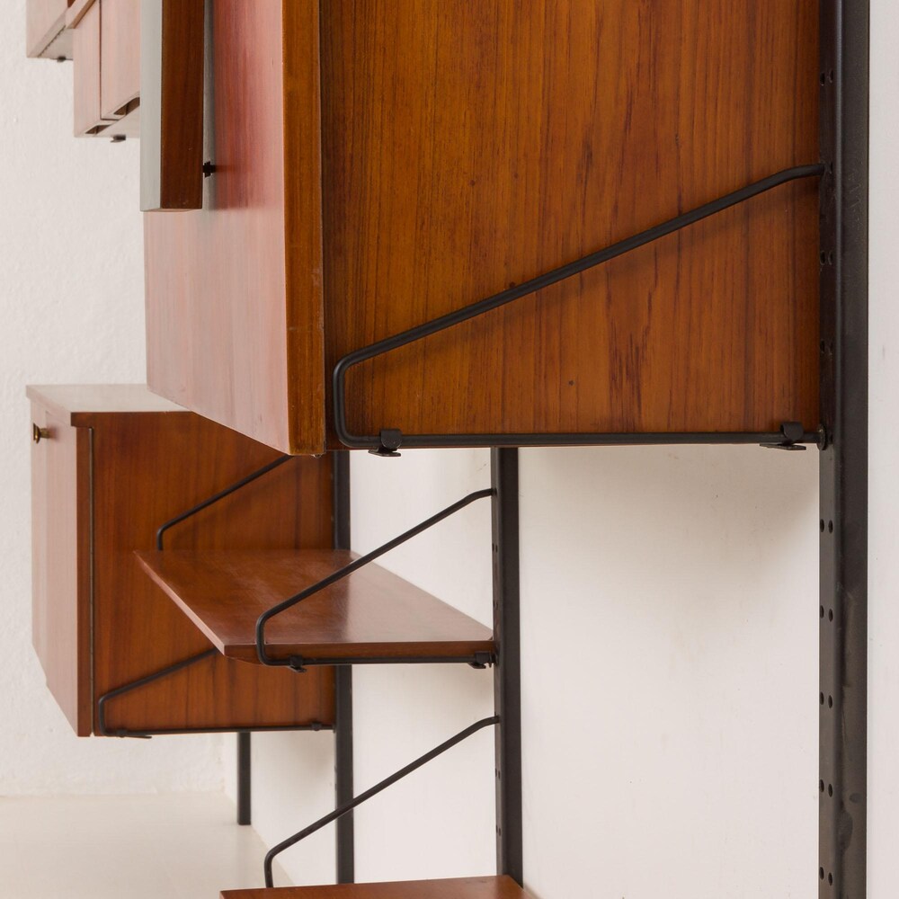 Italian mid century modern extra large wall unit with hidden desk, 1960s - Image 6