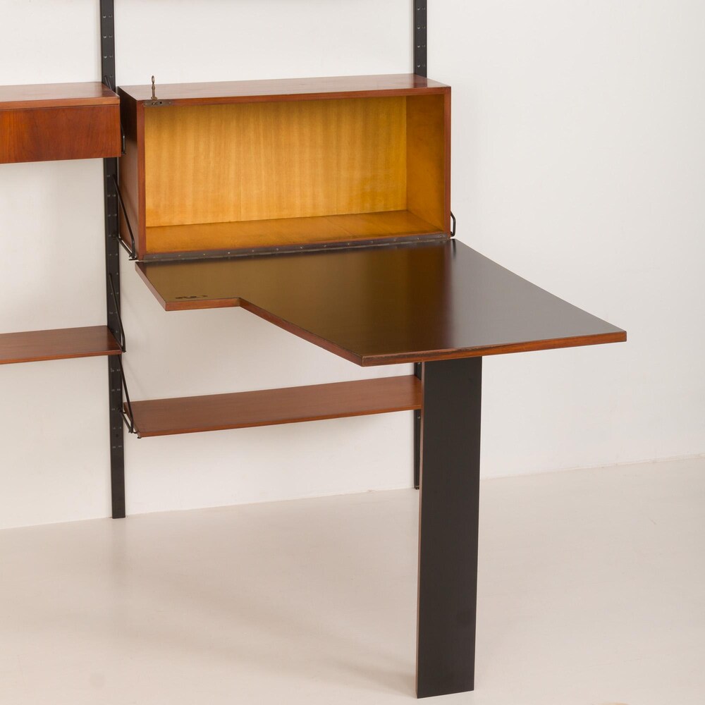 Italian mid century modern extra large wall unit with hidden desk, 1960s - Image 9