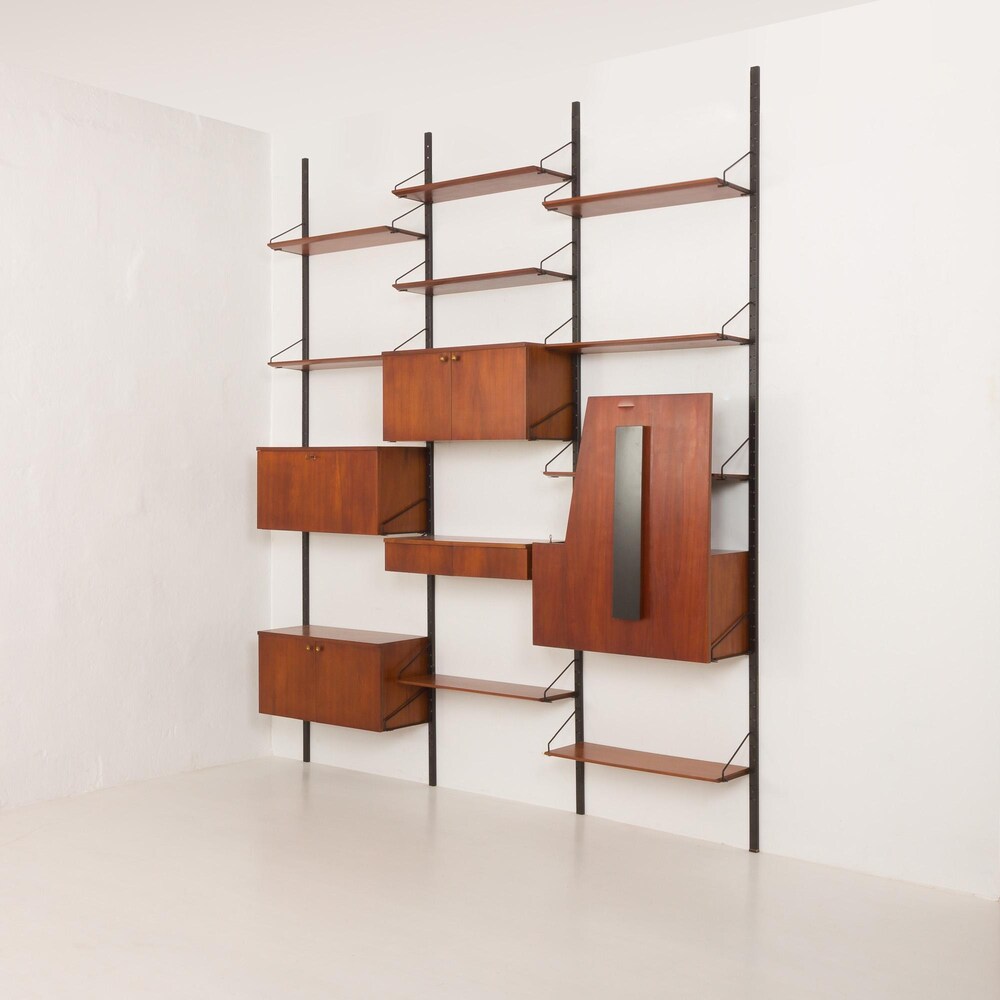 Italian mid century modern extra large wall unit with hidden desk, 1960s - Image 2