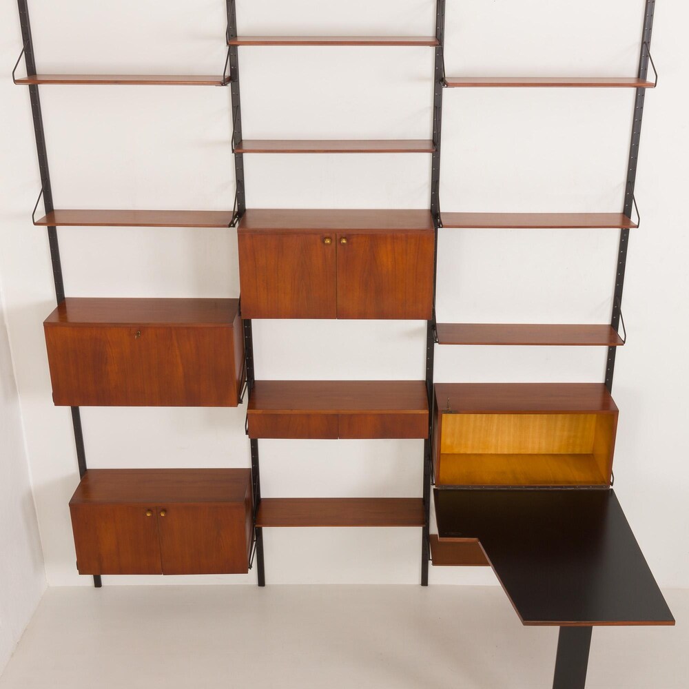 Italian mid century modern extra large wall unit with hidden desk, 1960s - Image 10