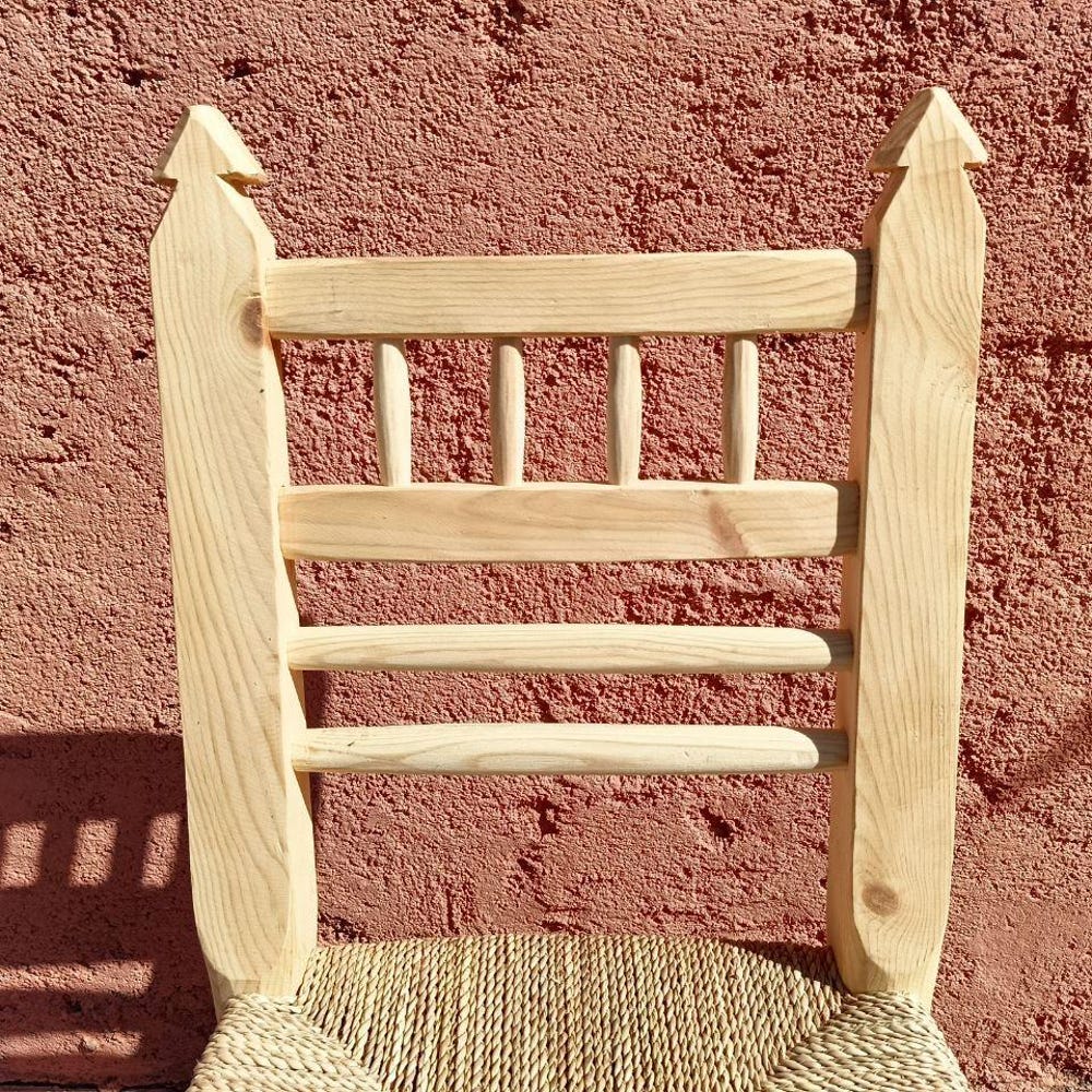 Handcrafted Moroccan Armchair, Wooden Counter Stool, Boho Palm Leaf Chair, Rustic Kitchen Island Seating, Home Decor - Image 7