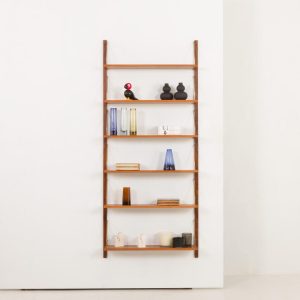 Set of 6 mid century modern renovated teak shelves in the style of P. Cadovius, P. Sorensen
