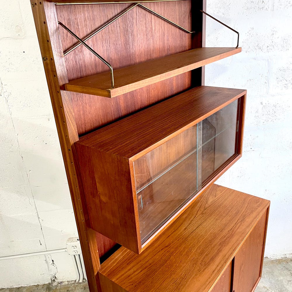 Danish Mid Century Poul Cadovius Wall Unit Bookcase Freestanding - Image 3