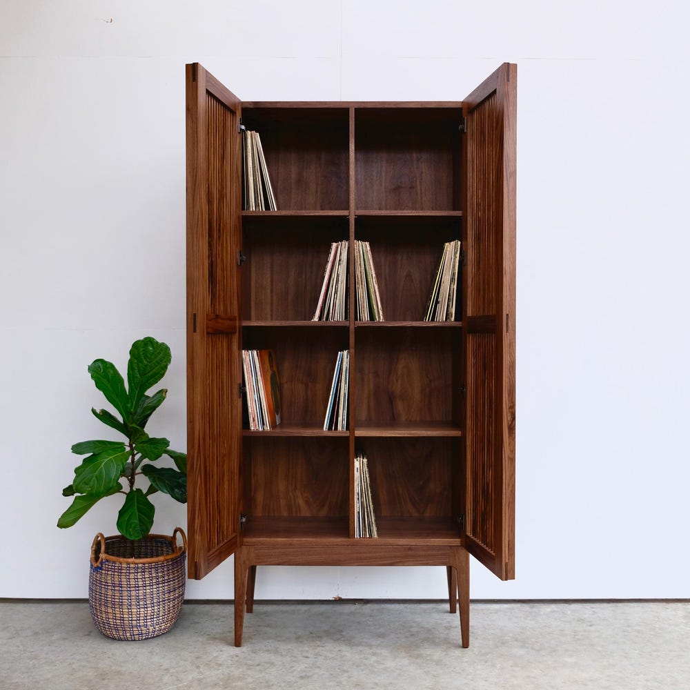 The Hemingway | Solid Wood | Mid-Century Modern Record Storage Unit - Image 3