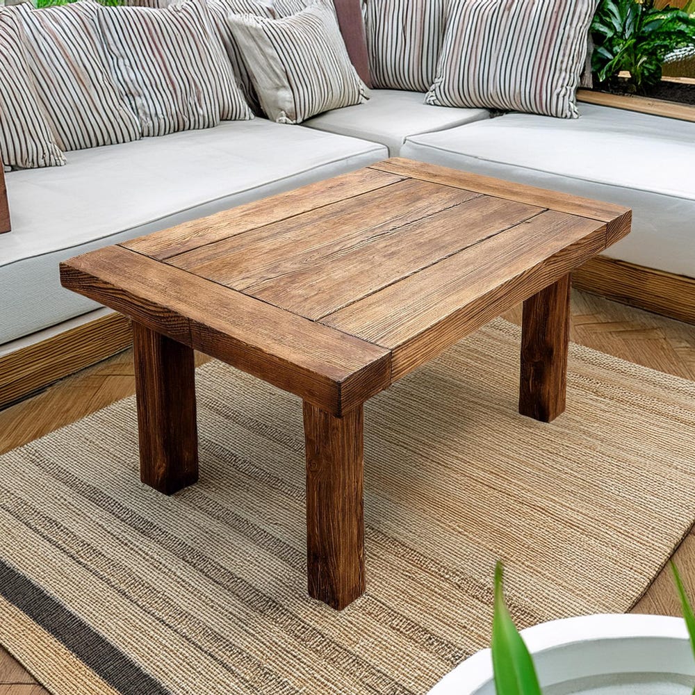 Wooden Rustic handmade wooden coffee table live edge solid wood trestle farmhouse home decor furniture handcrafted rectangular end table