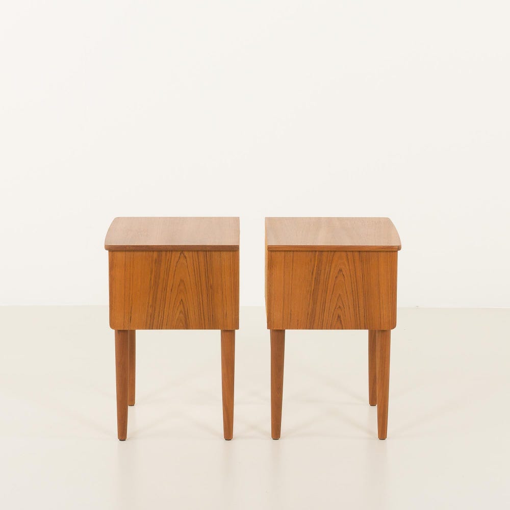 Pair of Scandinavian mid century nightstands in the Texmon style, Norway 1960s - Image 5