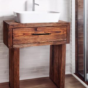 Wooden Rustic Style handmade bathroom vanity live edge solid wood cabinet sink table counter top farmhouse home decor furniture  handcrafted