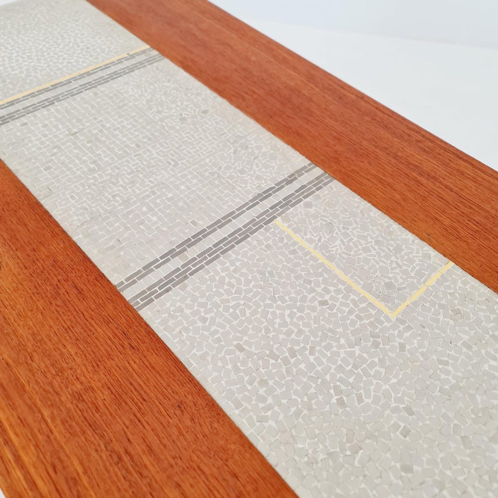 Rare vintage Danish teak mosaic coffee table from the 60s, - Image 6