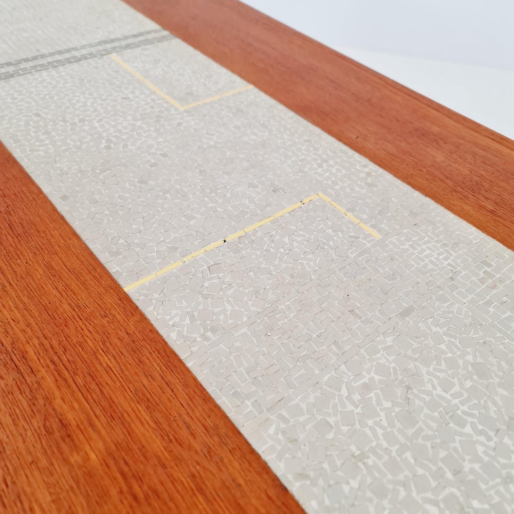 Rare vintage Danish teak mosaic coffee table from the 60s, - Image 11