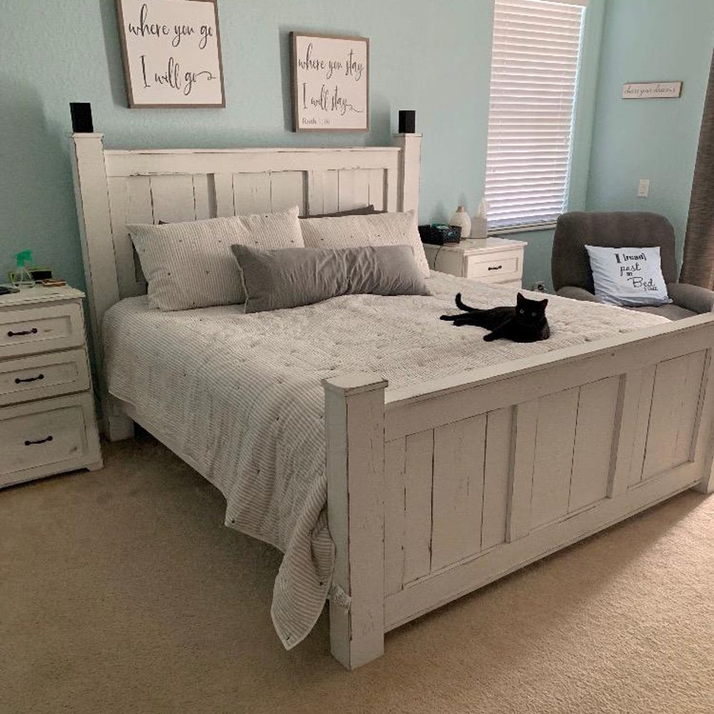 Griffin wood bed frame king size, queen size, California king farmhouse rustic - Image 8