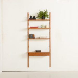 Danish teak mid century wall unit with a console, 1960s