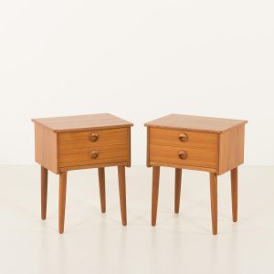 Pair of Scandinavian mid century nightstands in the Texmon style, Norway 1960s