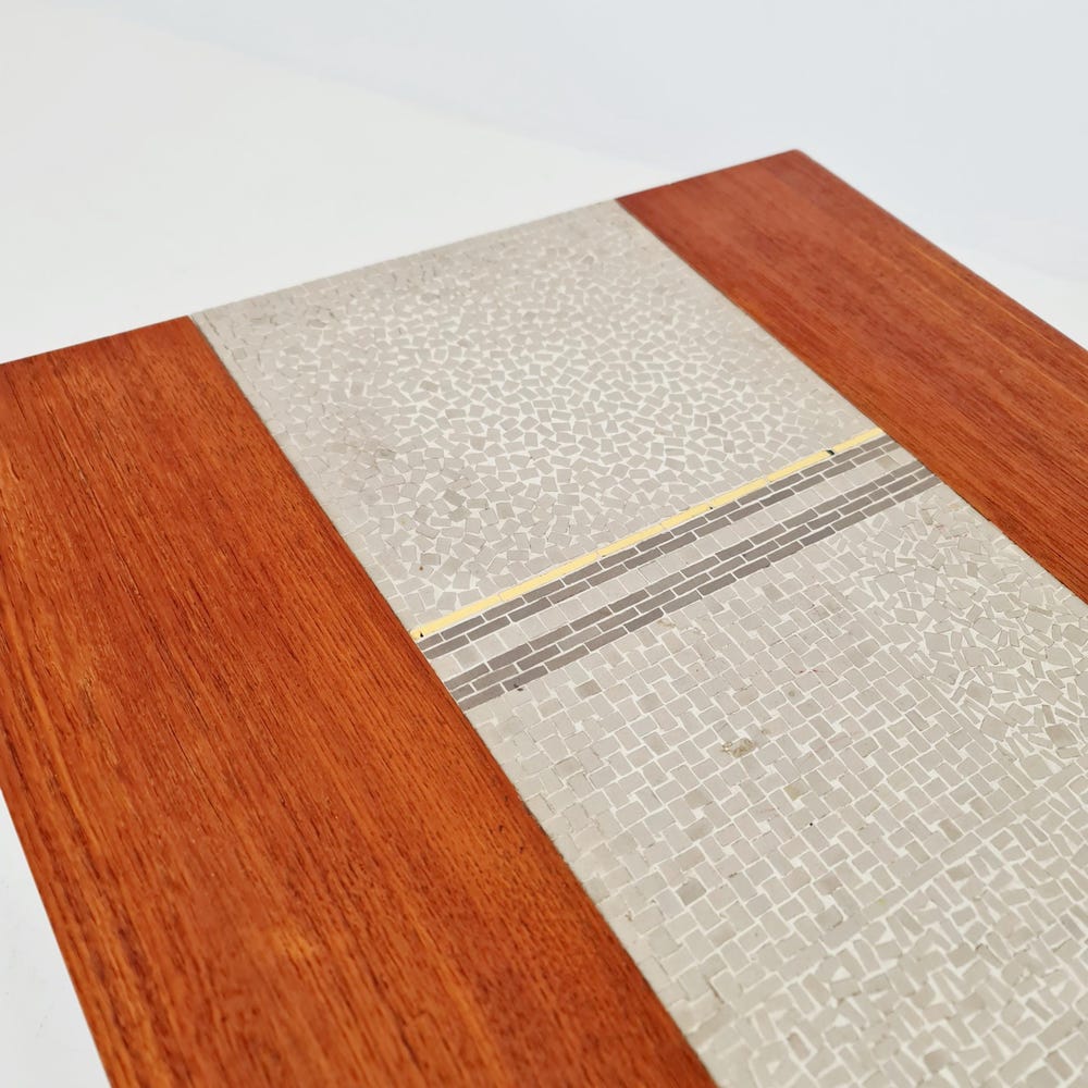 Rare vintage Danish teak mosaic coffee table from the 60s, - Image 5