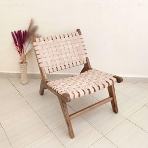 il_1000x1000.6652849124_a0y1.jpg Set of 2 Woven Leather Lounge Chairs, Scandinavian Accent Chair – Handmade Boho Living Room Chairs – Walnut Wood Frame Natural Leather Chair