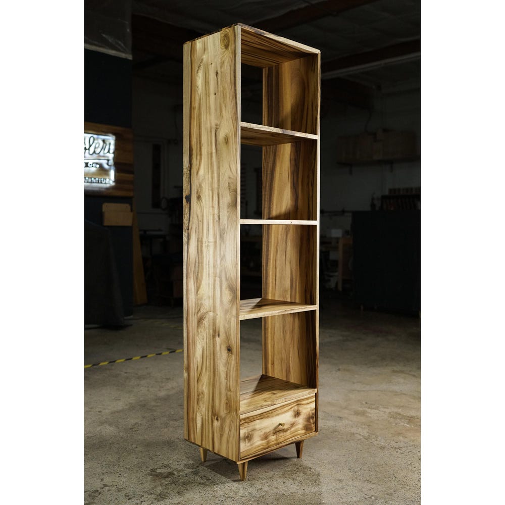 Fullstack Bookcase, Modern Vinyl Storage, Rounded Corners (Shown in Myrtle)