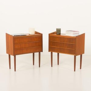 Pair of Danish teak nightstands or small dressers, 1970s
