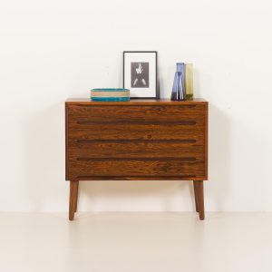 Scandinavian minimalist rosewood chest of drawers in the style of Nils Jonsson, 1960s