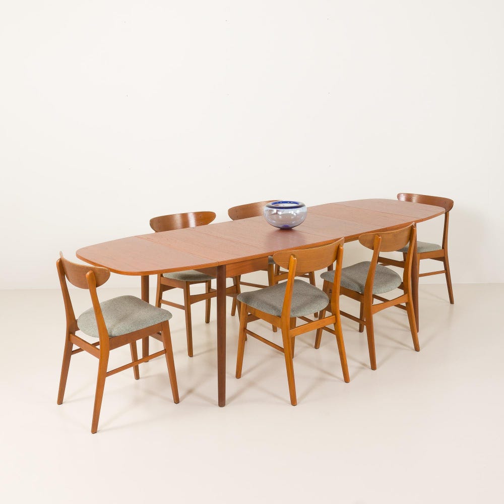 Danish mid-century teak drop leaf table, 1960s - Image 2