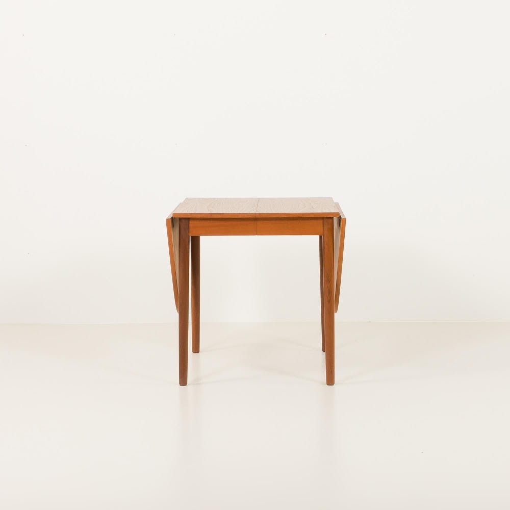 Danish mid-century teak drop leaf table, 1960s - Image 6