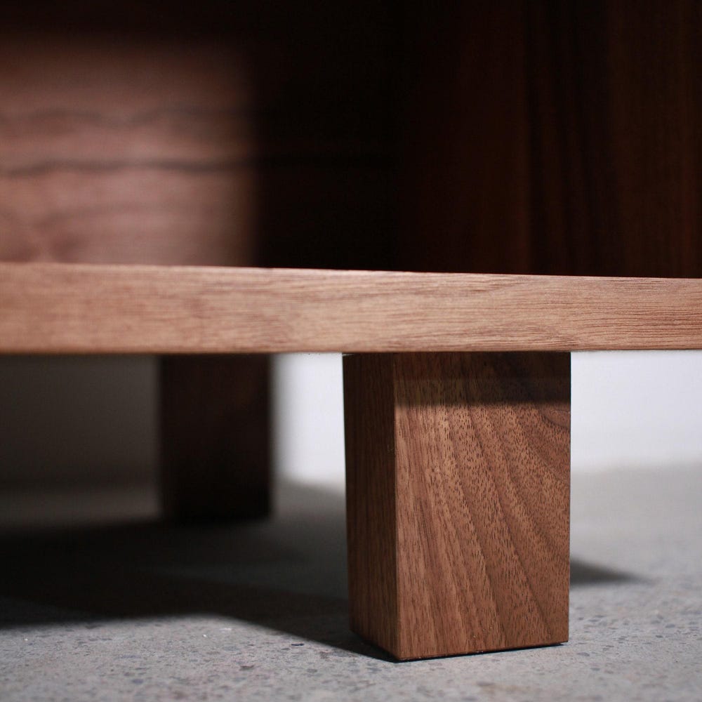 Sesto Vinyl Console, 82"W, Modern Record Credenza, Wide Handcrafted LP Console, Hardwood LP Console (Shown in Walnut) - Image 7