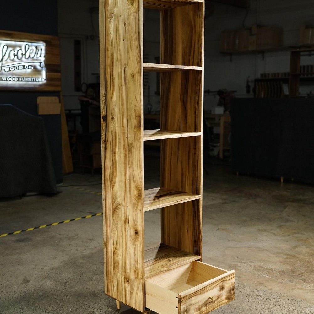 Fullstack Bookcase, Modern Vinyl Storage, Rounded Corners (Shown in Myrtle) - Image 5