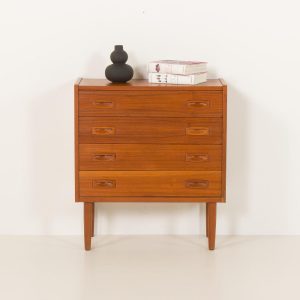 Small teak dresser with 4 drawers , Denmark, 1960s
