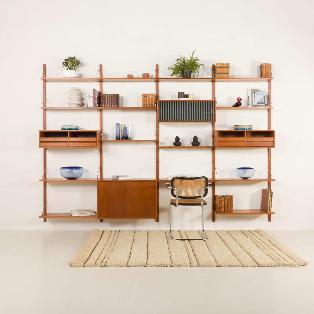 Poul Cadovius teak 4-bay wall unit for Cado, Denmark 1960s