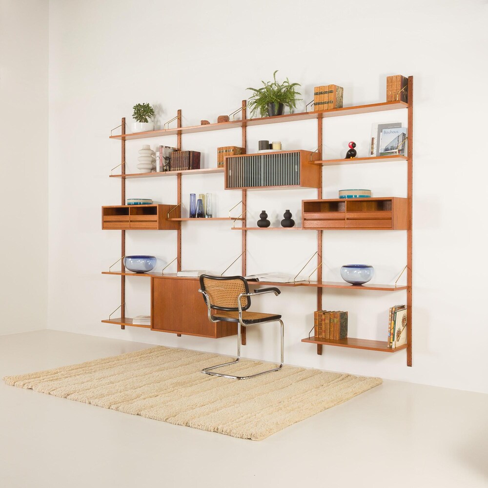 Poul Cadovius teak 4-bay wall unit for Cado, Denmark 1960s - Image 2