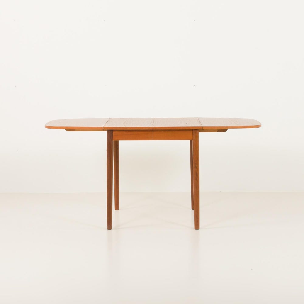 Danish mid-century teak drop leaf table, 1960s - Image 5
