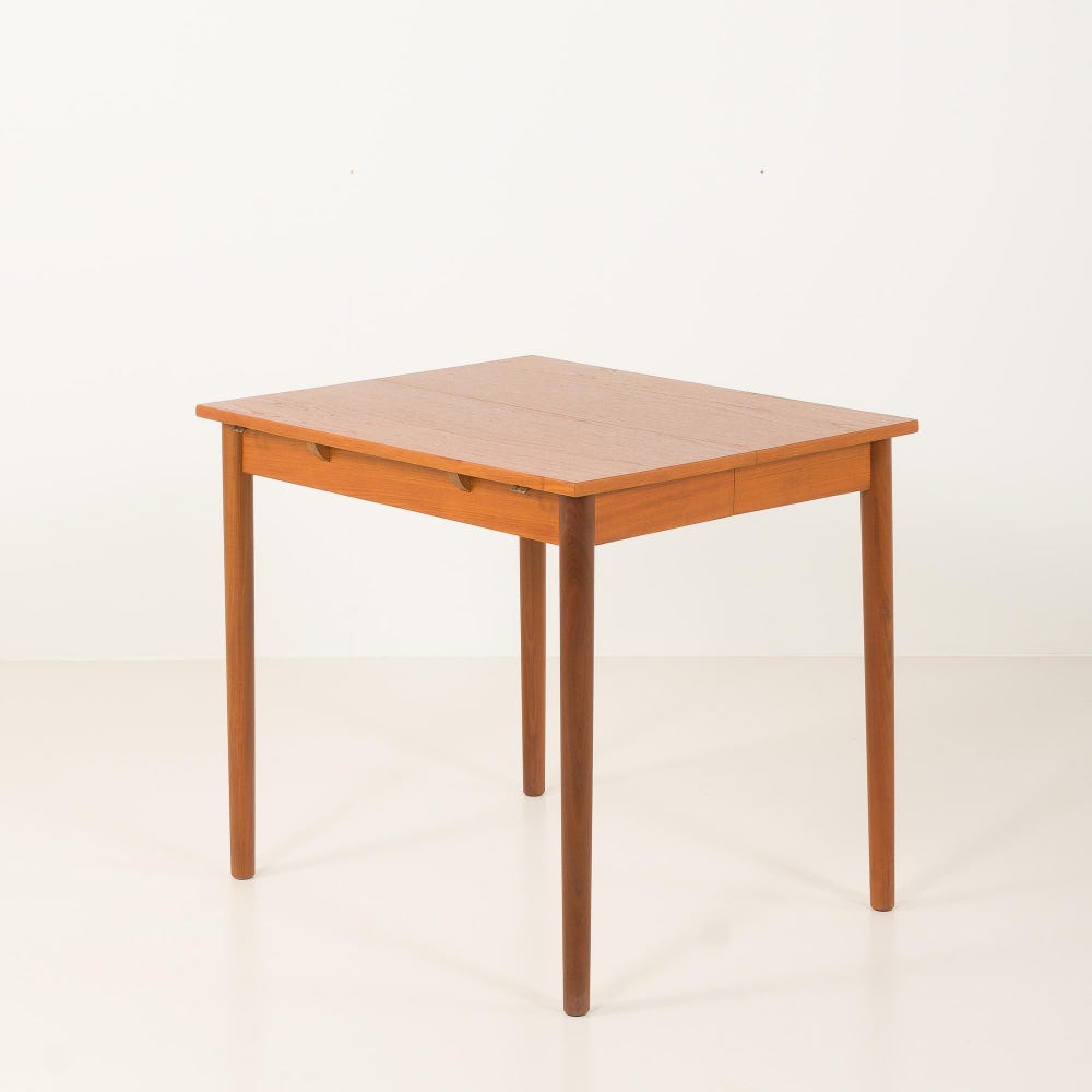 Danish mid-century teak drop leaf table, 1960s - Image 10