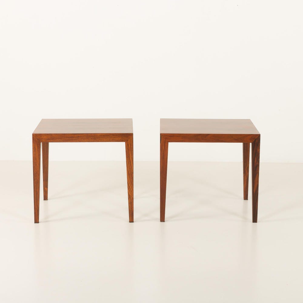 Pair of Severin Hansen rosewood side tables or nighstands for Haslev, 1960s - Image 4
