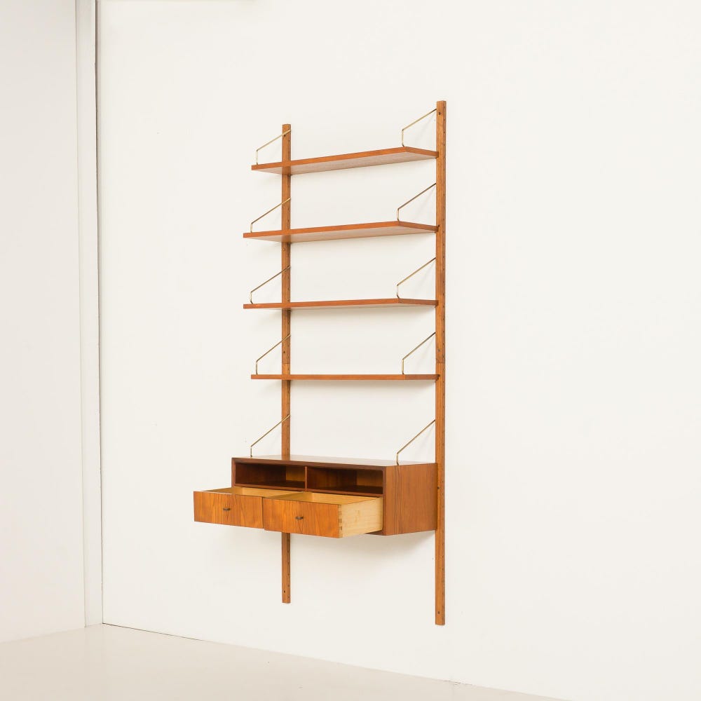 Poul Cadovius entry teak wall unit with a console for Cado, 1960s - Image 3