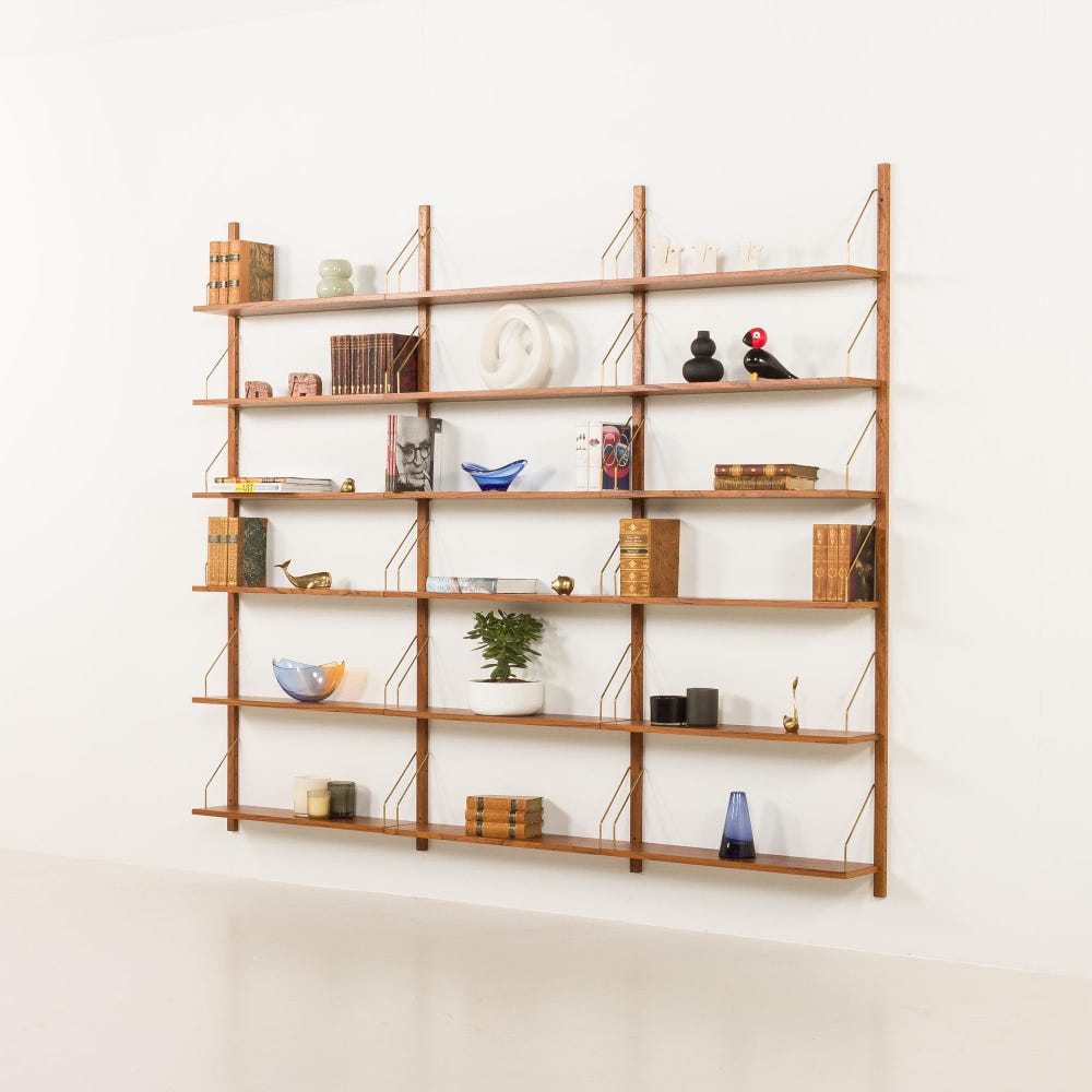 Danish mid century renovated teak modular shelving unit in the style of Poul Cadovius - Image 2