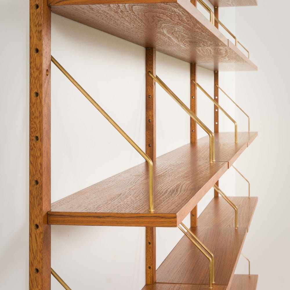 Danish mid century renovated teak modular shelving unit in the style of Poul Cadovius - Image 6