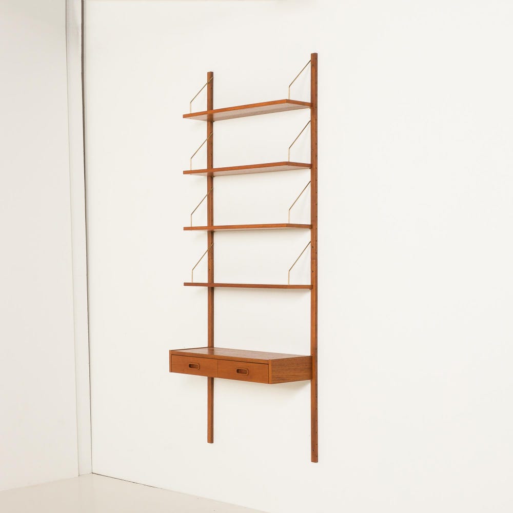Danish teak wall unit with a console in a stye of Poul Cadovius, 1960s - Image 2