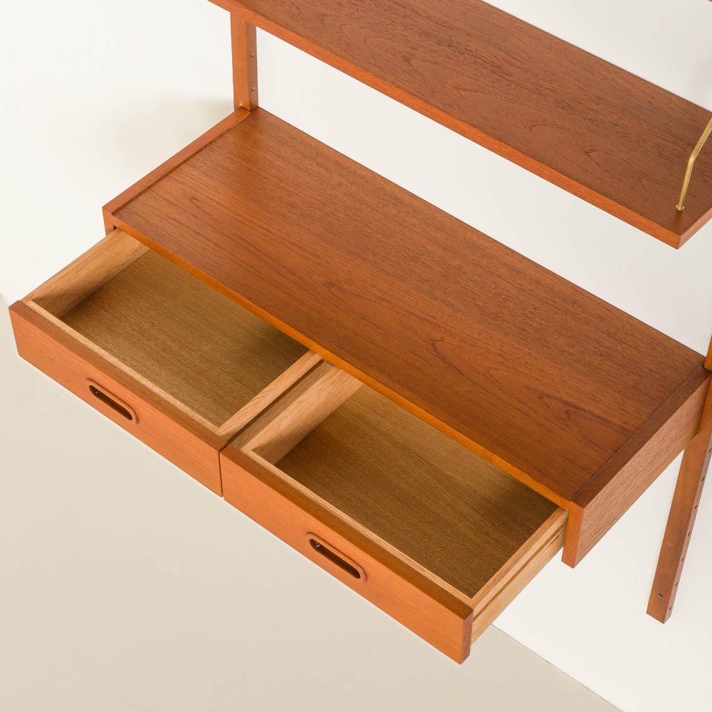 Danish teak wall unit with a console in a stye of Poul Cadovius, 1960s - Image 8