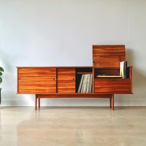 The Crosby | Solid Wood | Mid-Century Modern Record & Storage Console