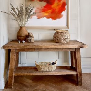 Wooden Rustic Style handmade console table live edge solid wood dresser table hallway sofa entryway farmhouse foyer home decor furniture